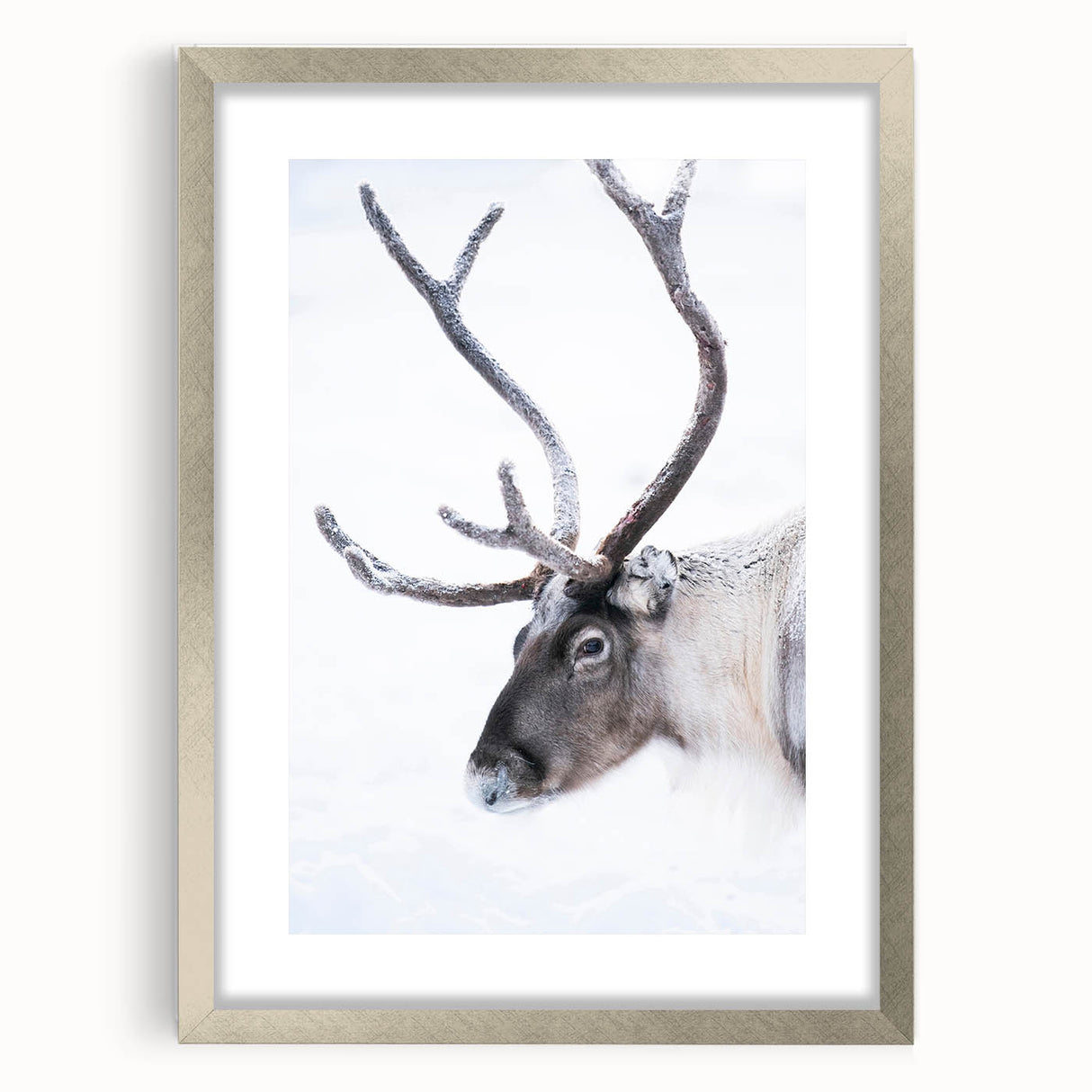 Abstract art print of a textured Finnish landscape in muted earth tones on a large framed canvas.