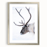 Abstract art print of a textured Finnish landscape in muted earth tones on a large framed canvas.