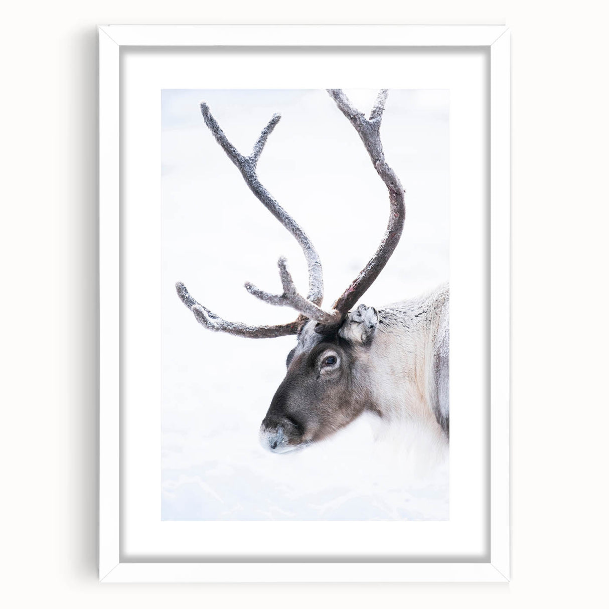 Textured abstract art print depicting a serene Finnish landscape in muted earth tones on a framed white mat.