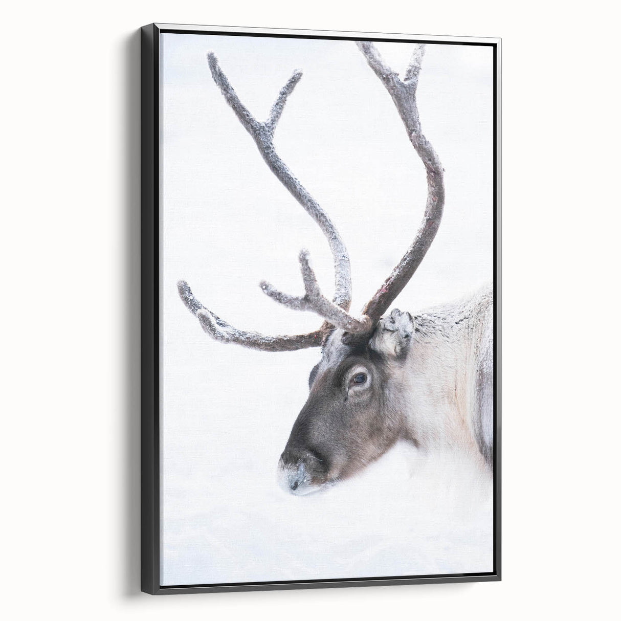 Black and white landscape art painting of a serene Finnish scenery on framed canvas, ideal for bedroom wall decor.