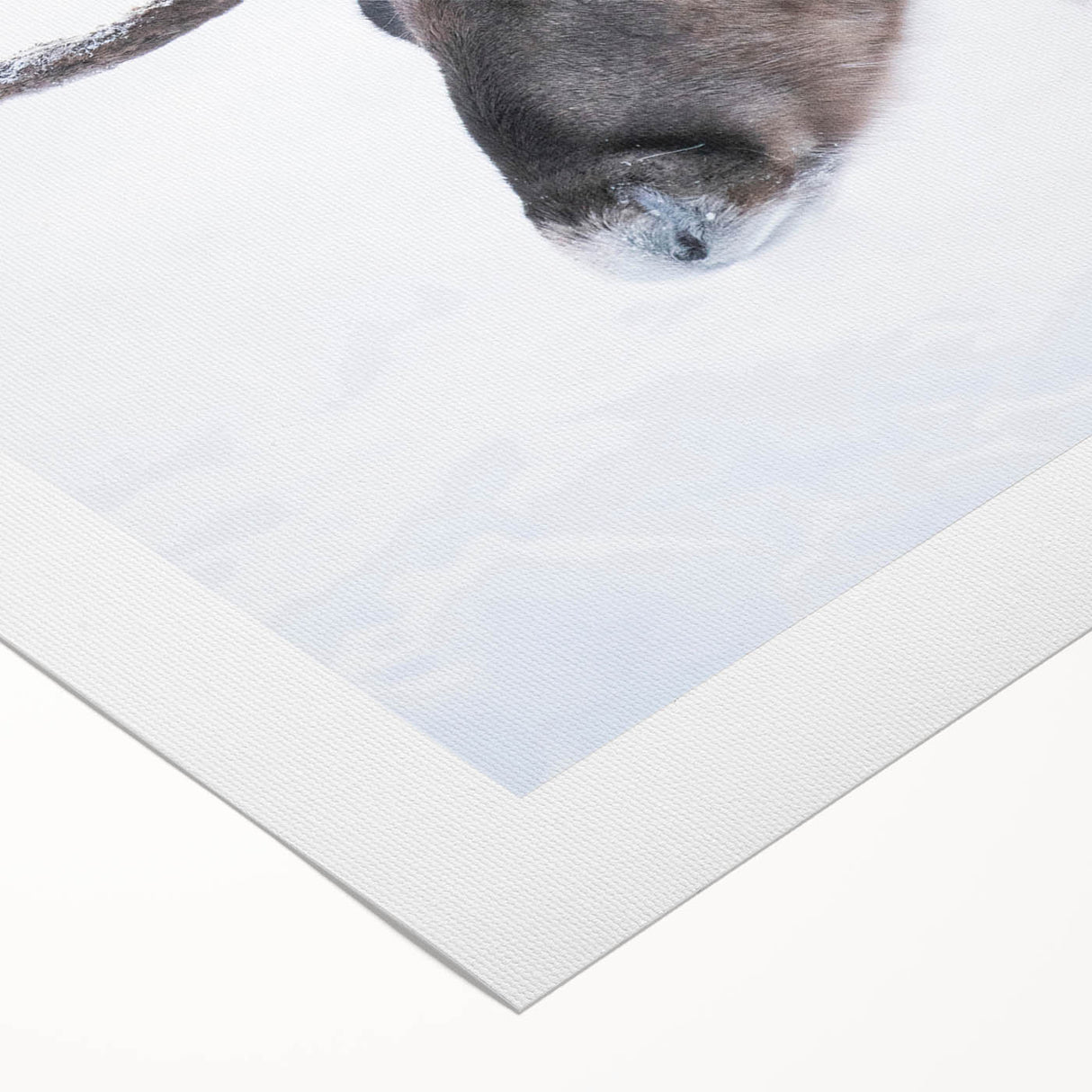 Art deco poster featuring a serene Finnish landscape in muted blue and green tones, printed on rolled canvas.