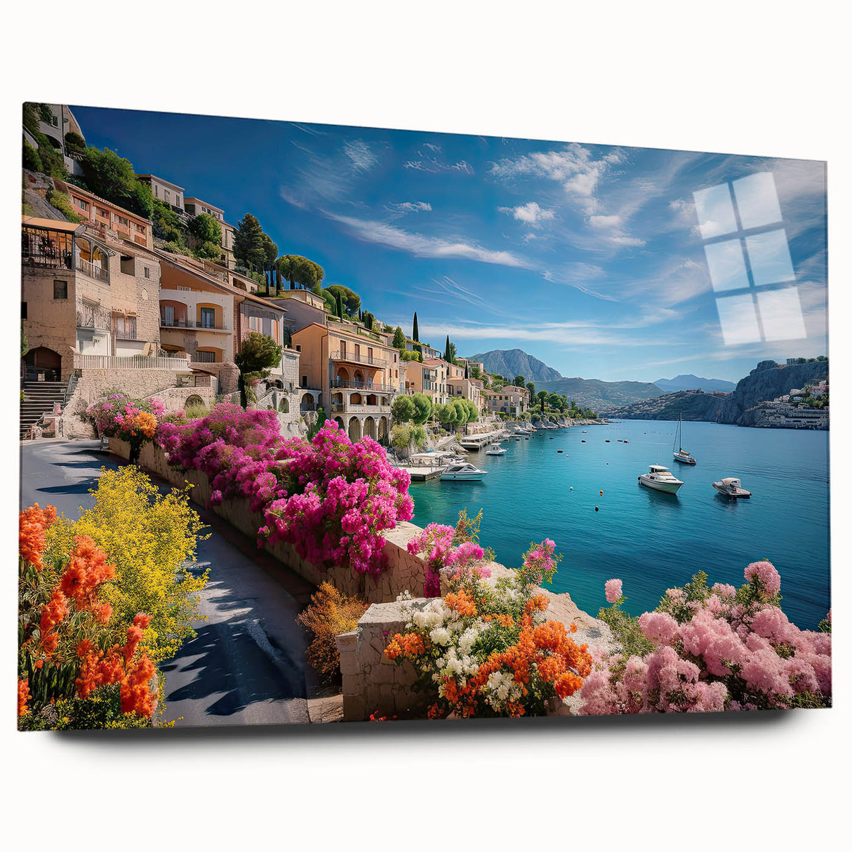 Large acrylic print of a Provence landscape in soft, earthy tones, ideal for bedroom or dining room art.