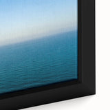 Extra large framed canvas featuring a textured depiction of a Southern France scenery in black with colorful accents.