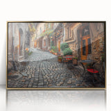 Art Deco poster of Rome's skyline in muted gold tones on framed acrylic, ideal for modern art wall decor.