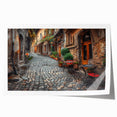 Extra large rolled print of a floral Rome scenery in pastel shades, ideal for art wall dining room.