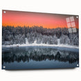 Large abstract wall art of a European landscape in muted earth tones on acrylic glass.