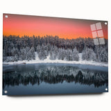 Large abstract wall art of a European landscape in muted earth tones on acrylic glass.