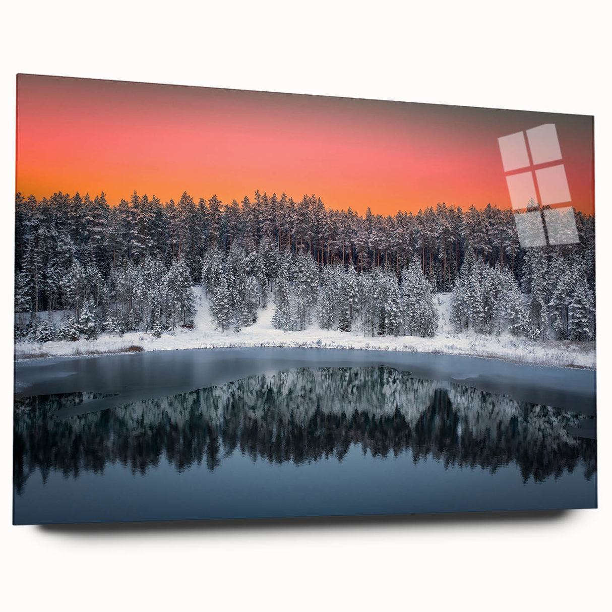 Large abstract acrylic print of a European landscape in muted earth tones, ideal for bedroom or dining room art.