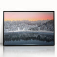 Large abstract wall art depicting a European scenery in Latvia, framed in black acrylic, suitable for modern art wall decor.