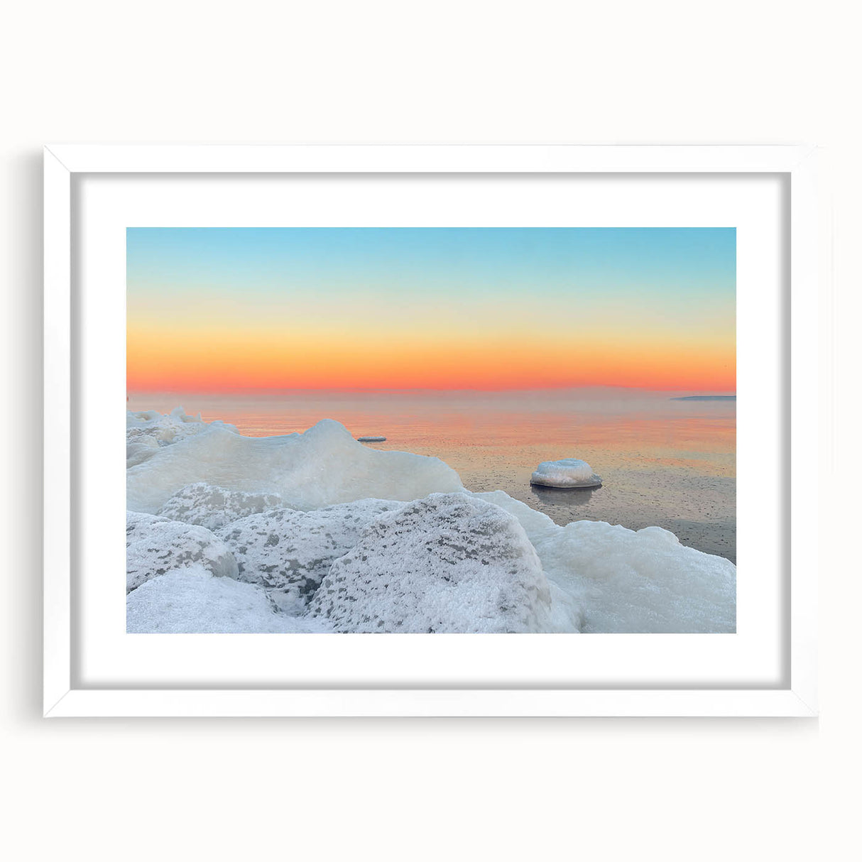 Textured abstract art print of a Lithuanian landscape in muted earth tones on a framed canvas, ideal for bedroom art.