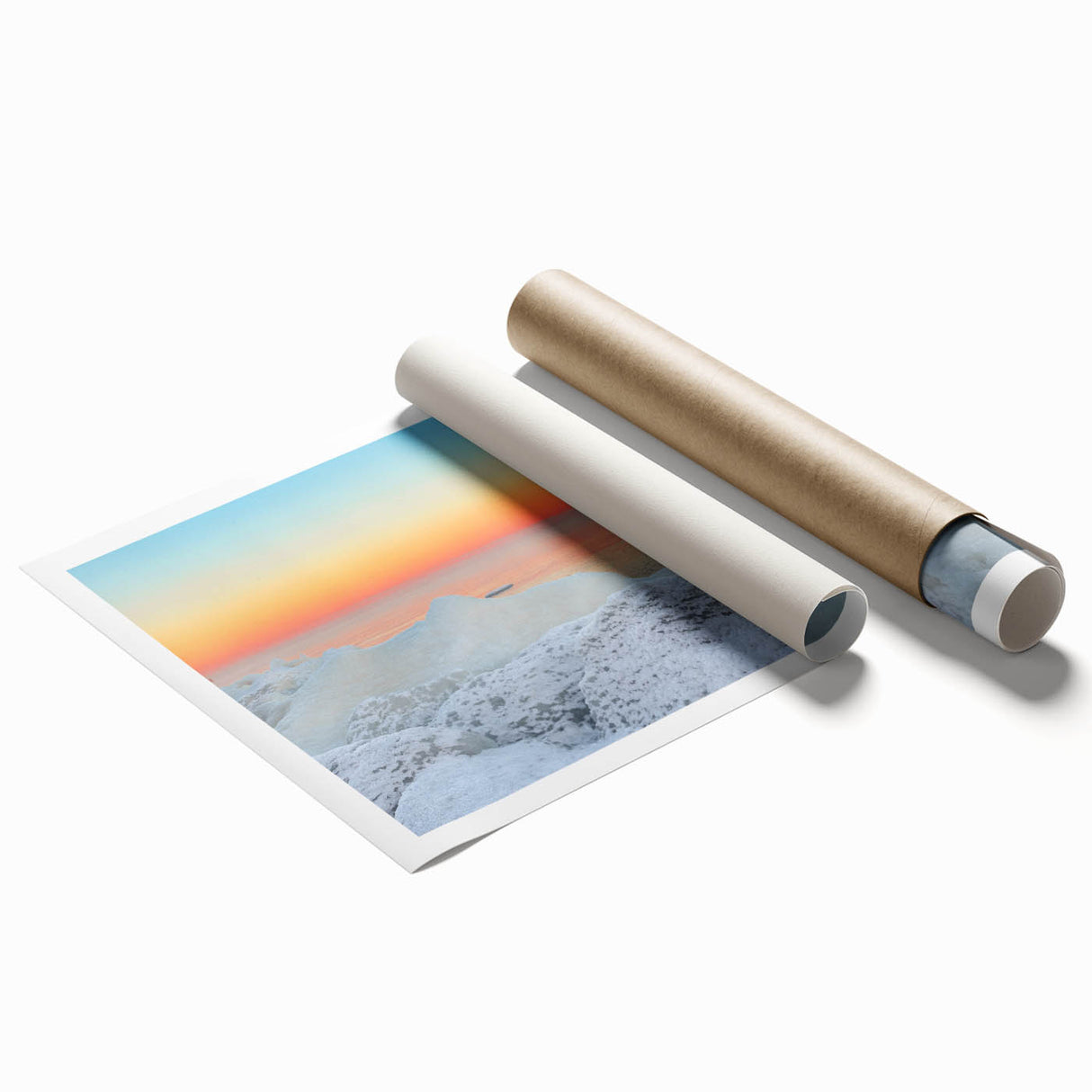 Extra large rolled print of a Lithuanian scenic landscape, featuring soft pastel colors.