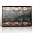 Large abstract wall art featuring a black and white cityscape of Poland, printed on a framed acrylic.