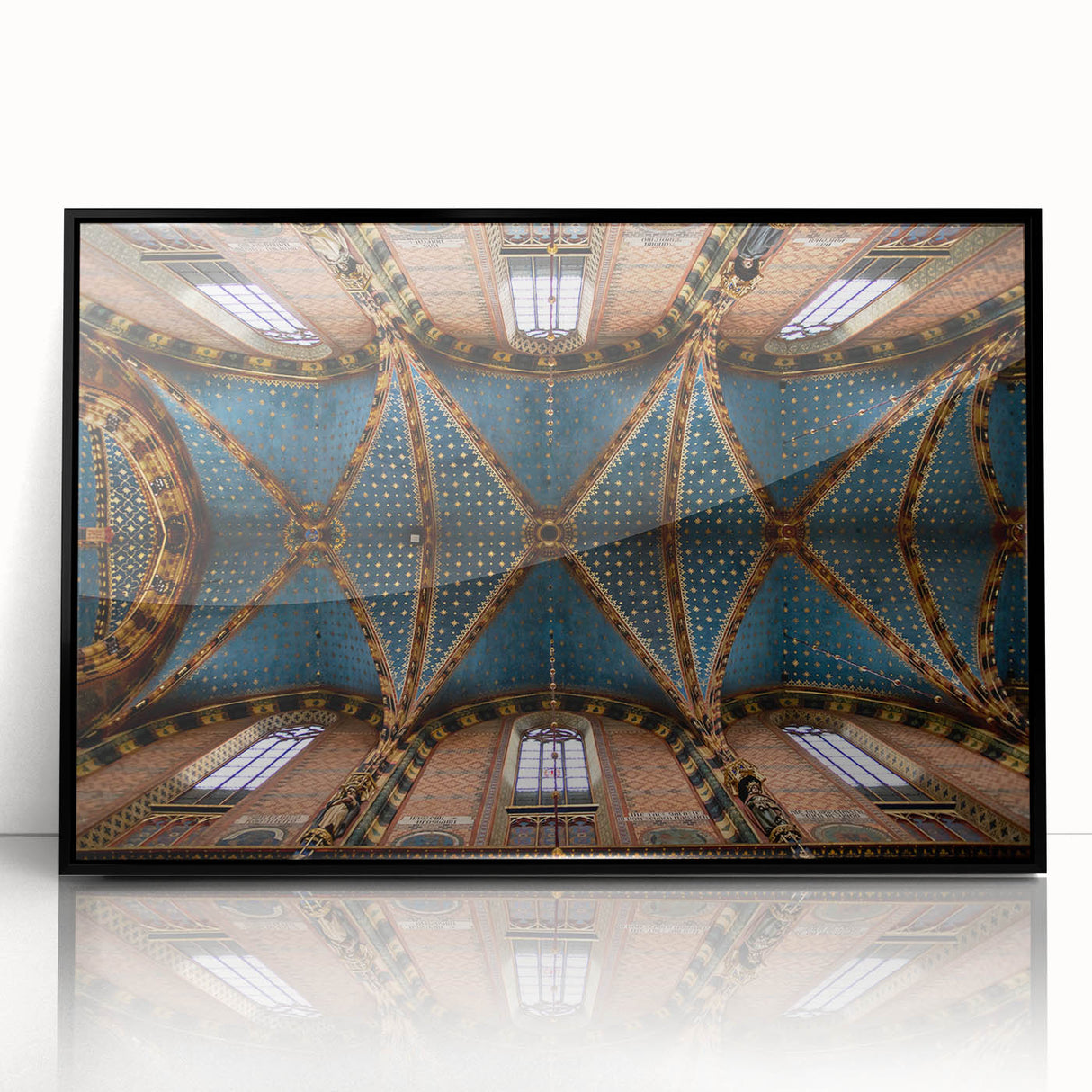 Large abstract wall art featuring a black and white cityscape of Poland, printed on a framed acrylic.