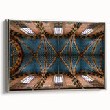 Framed canvas depicting a vintage-style Polish landscape, featuring colorful art in muted tones, ideal for living room decor.