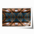 Rolled print of a European scenery with vibrant floral elements in pastel shades, ideal for dining room wall art.