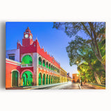 Black and white large art print of Yucatan scenery on stretched canvas, ideal for kitchen wall art.