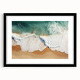 Abstract art print of a vibrant Oceania Fiji scenery on a textured, extra-large canvas, framed in black.