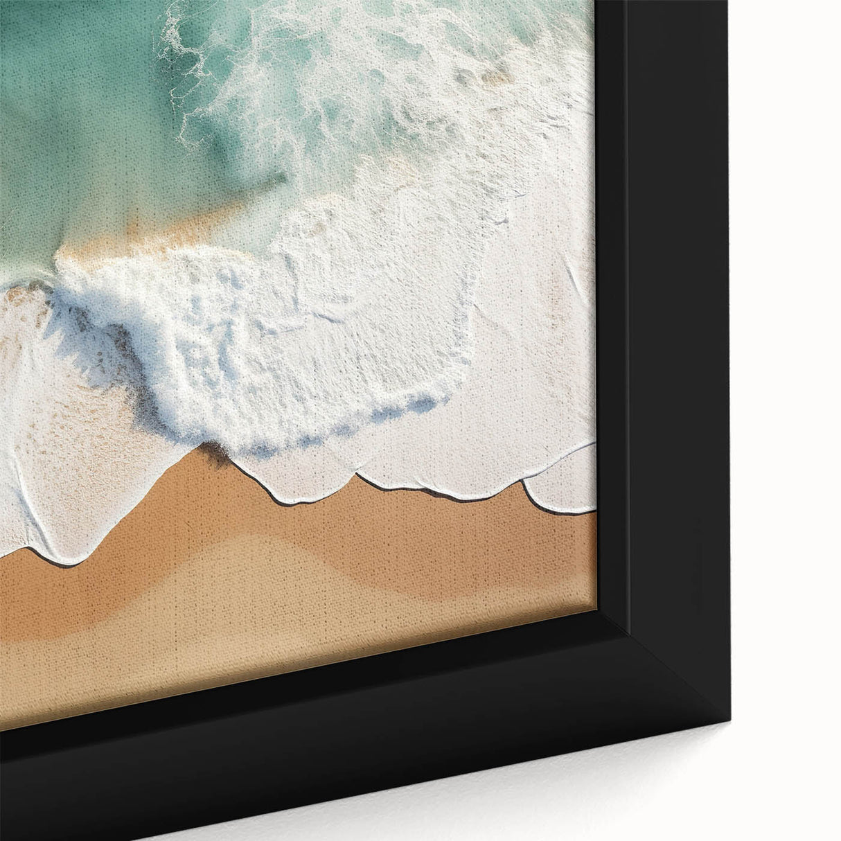 Extra large black wall art featuring a textured, colorful abstract design on a framed canvas, ideal for living room decor.