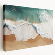 Large stretched canvas of a serene Fiji oceanic scene in muted blues and greens, suitable for kitchen wall art.