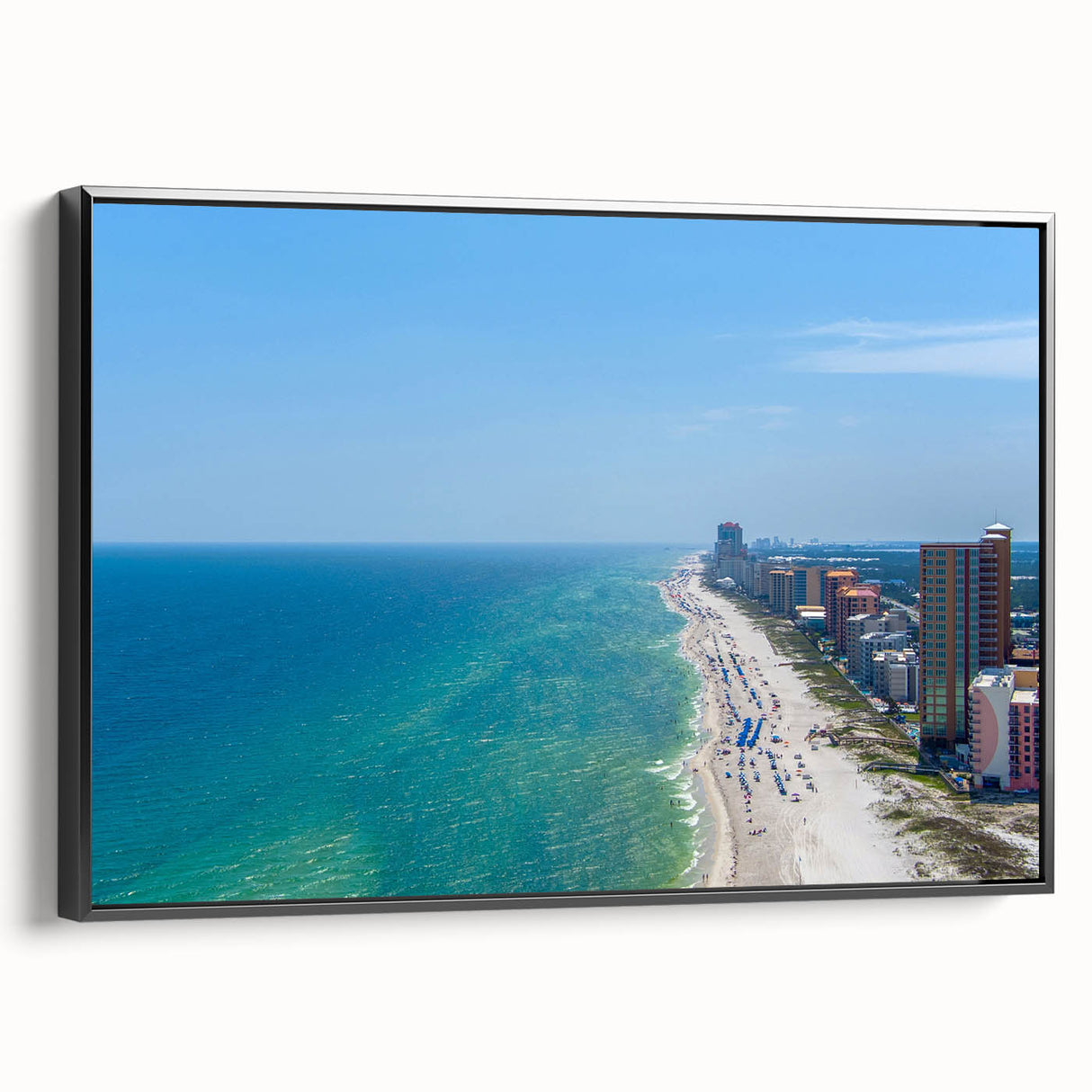 Black and white framed canvas of an Alabama landscape, vintage poster style, ideal for bedroom decor.