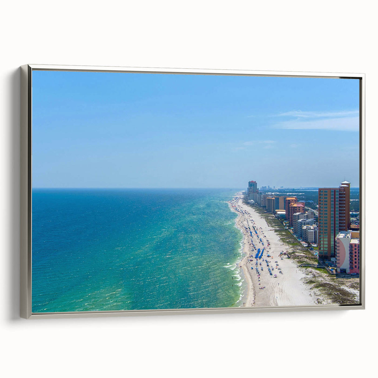 Landscape art painting of Alabama scenery on framed canvas with a vintage poster style and a palette of black and colorful…