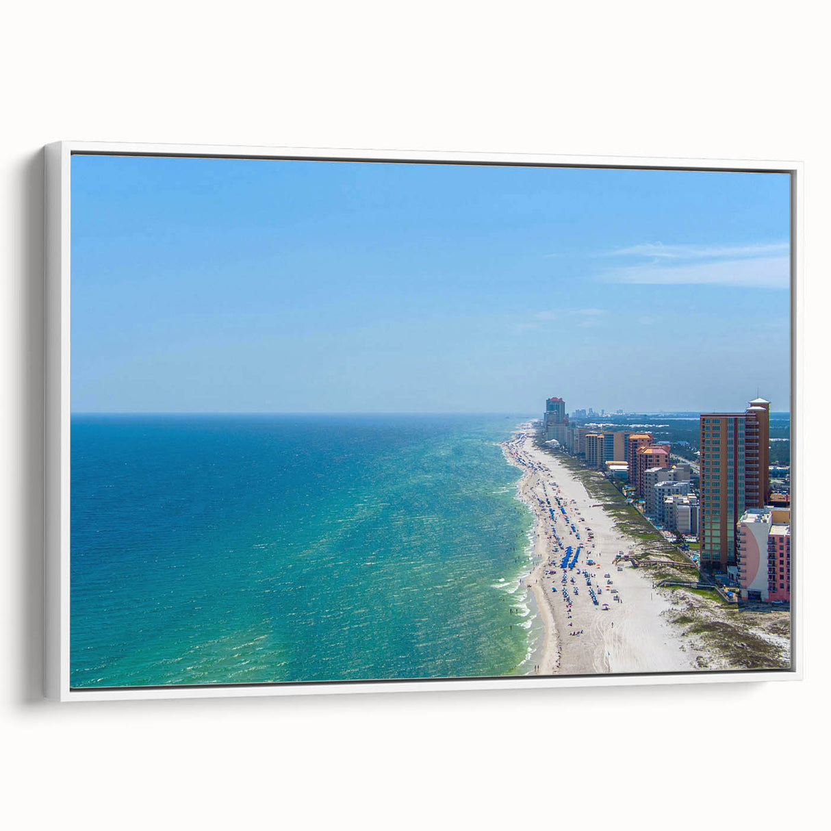 Vintage poster art of Alabama scenery in vibrant colors on a large framed canvas, suitable for living room decor.