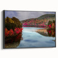 Black and white landscape art painting of Connecticut scenery on framed canvas, suitable for bedroom wall decor.