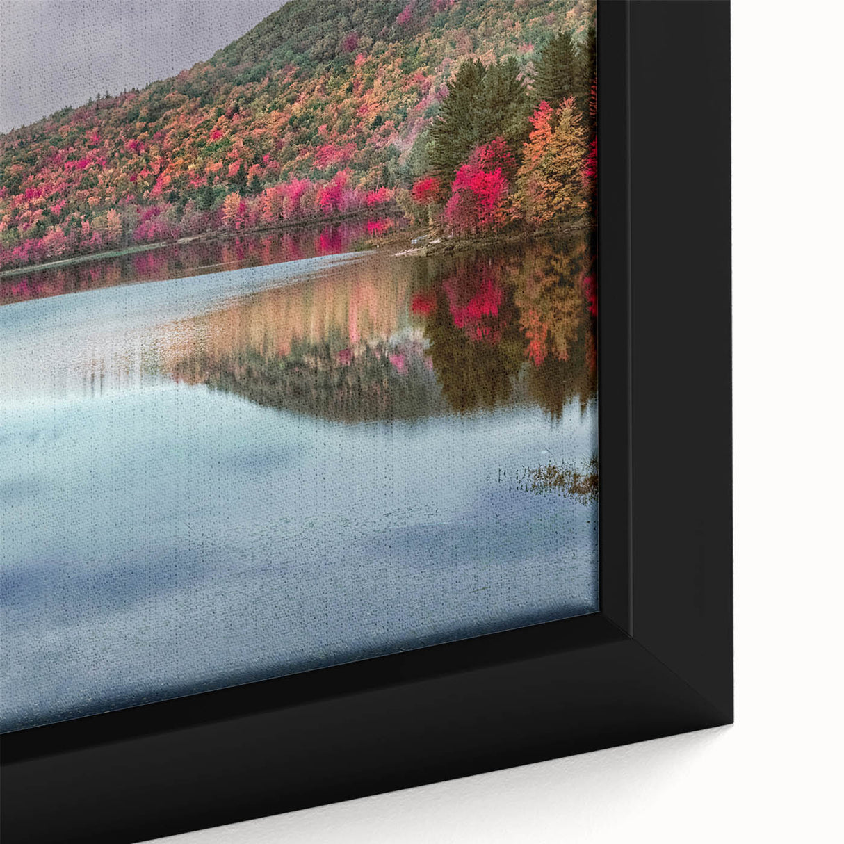 Extra large framed canvas of a textured Connecticut scenery in black with colorful art accents, ideal for living room decor.