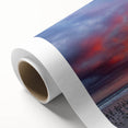 Art deco poster of Daytona scenery on rolled canvas, featuring pastel shades, suitable as nursery wall art.