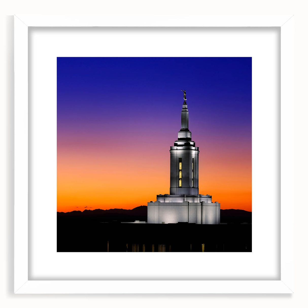 Abstract art print of Idaho scenery in muted earth tones on a framed white mat, ideal for dining room decor.