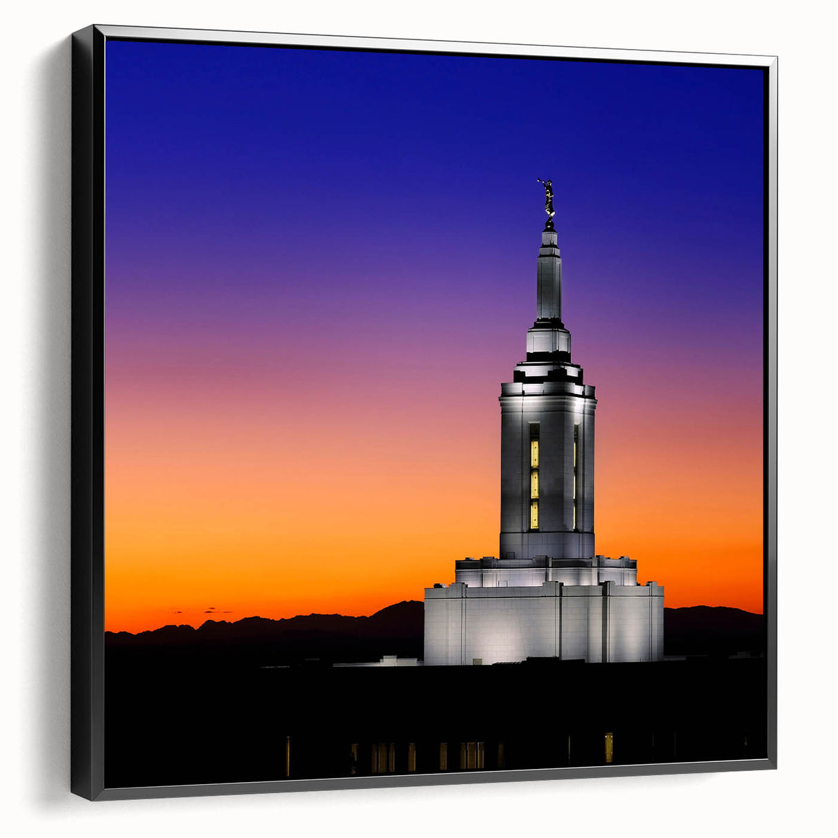 Black and white landscape art painting of Idaho scenery on framed canvas, ideal for bedroom wall decor.