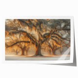 Rolled print of a Louisiana landscape featuring delicate floral elements in soft pastel colors.