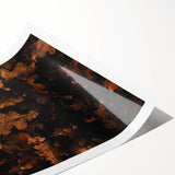 Extra large rolled print featuring line art flowers in autumn colors, ideal for large living room wall art.