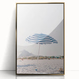Large acrylic print featuring a mid-century modernist summer design in gold tones.
