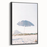 Black and white vintage poster art of a summer landscape on framed canvas, ideal for bedroom wall decor.