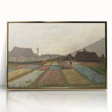 Art deco poster of Van Gogh's Starry Night in gold frame on acrylic, featuring deep blue and yellow tones.