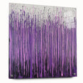 Abstract floral acrylic and glass artwork displayed from a side view, showcasing vibrant colors and intricate pin details, perfect for modern home decor.