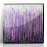 Framed acrylic artwork showcasing abstract floral designs in vibrant colors against a sleek black background, perfect for modern home decor.