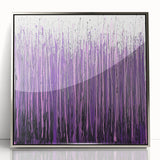 Framed acrylic artwork showcasing vibrant abstract floral designs in silver tones, perfect for modern home decor. Ideal for adding a touch of elegance to any room.