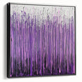 Framed canvas artwork titled "Abstract Florals" displaying vibrant floral patterns in shades of blue, pink, and gold, presented in a sleek black frame. The side view highlights its modern design and elegant finish, perfect for enhancing contemporary home decor.