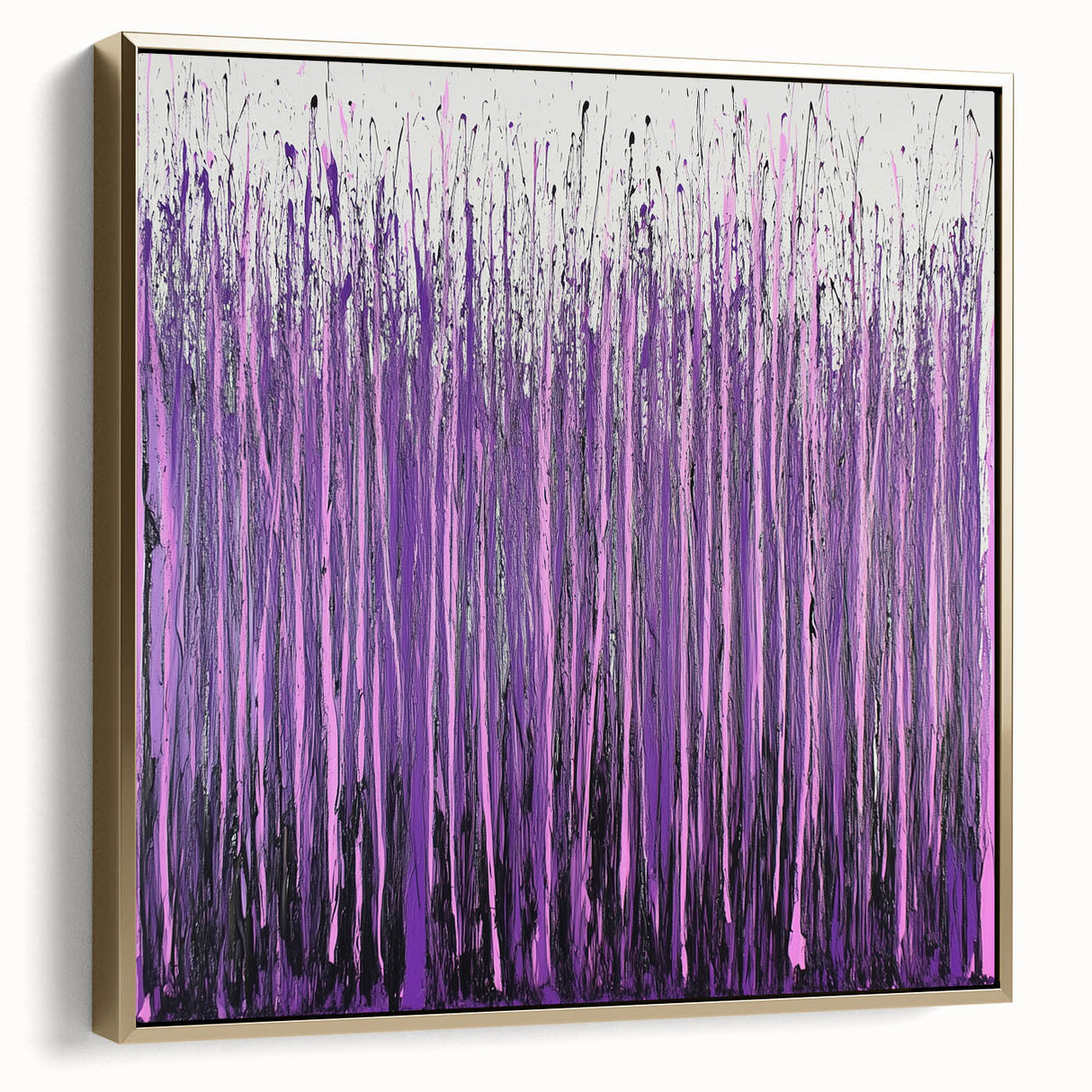 Framed canvas artwork displaying an abstract floral design in shades of silver and gold, adding elegance to home decor; ideal for modern interiors.