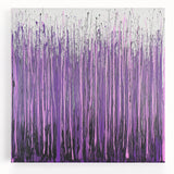 Abstract floral canvas art showcasing vibrant colors and intricate designs, perfect for home decor. Stretched on a wooden frame, it adds elegance to any space.
