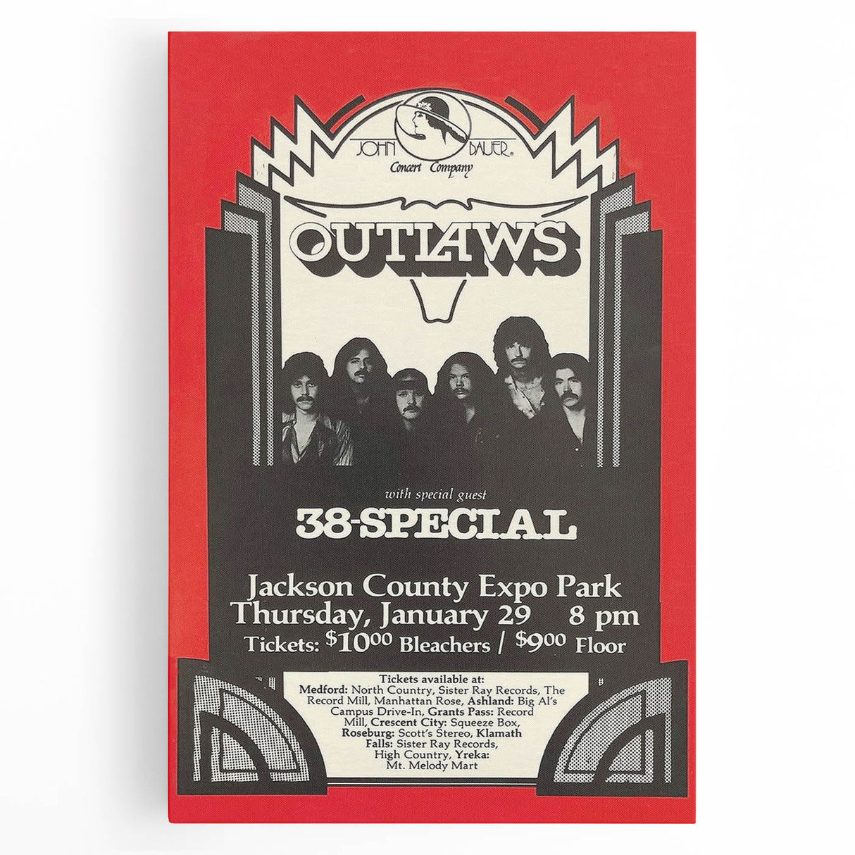 Outlaws Concert Poster - Retro Art for Classic Rock Fans