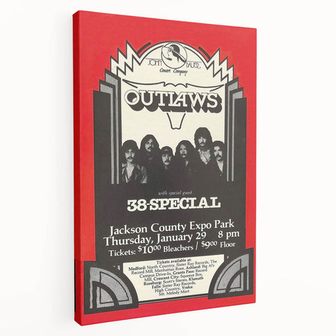 Outlaws Concert Poster - Retro Art for Classic Rock Fans