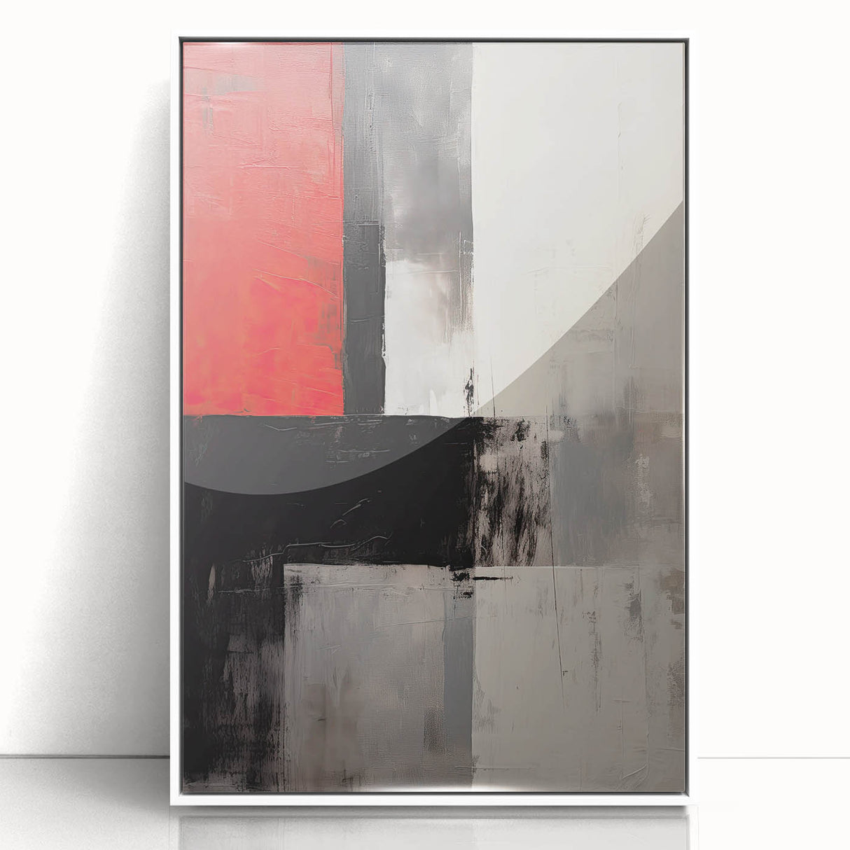 Dining Room Wall Art – Bold Red & Black Abstract Canvas