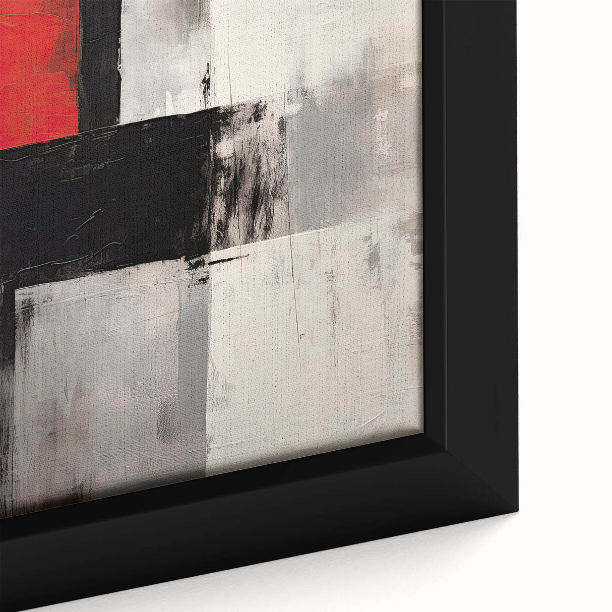 Dining Room Wall Art – Bold Red & Black Abstract Canvas