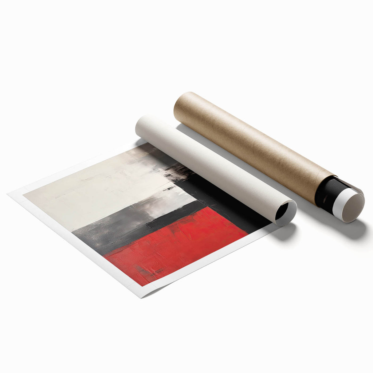 Dining Room Wall Art – Bold Red & Black Abstract Canvas
