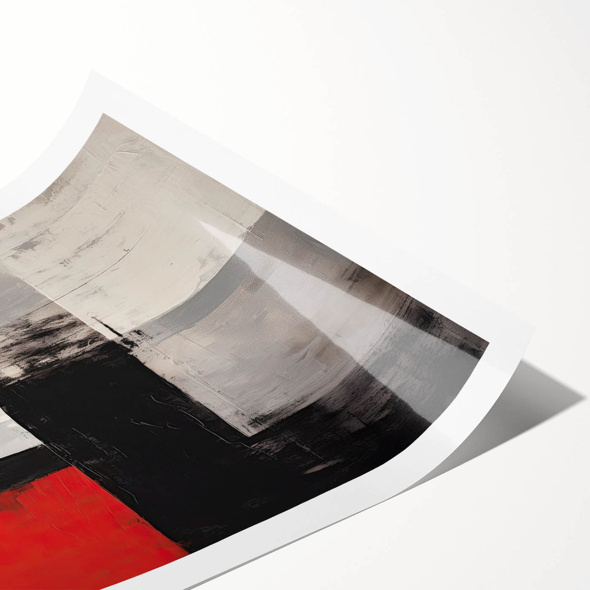 Dining Room Wall Art – Bold Red & Black Abstract Canvas