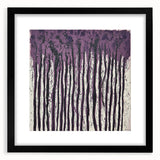 Abstract floral artwork framed in black matting, showcasing vibrant colors and intricate details, perfect for modern home decor or gallery display.
