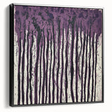 Framed canvas artwork showcasing abstract floral designs in vibrant colors, set against a black background, perfect for modern home decor. The side view emphasizes the canvas depth and elegant framing, ideal for enhancing interior spaces or art collections.